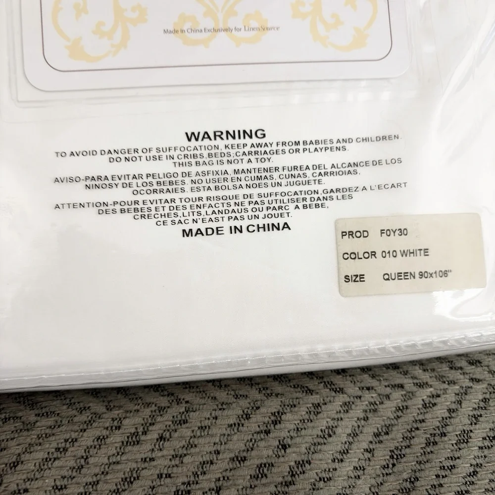 Linen‎ Source Supreme Supima White Queen Flat Sheet 512 Tread Count Cotton NEW